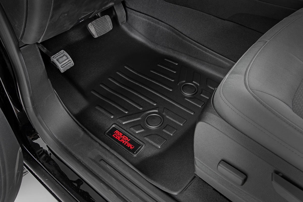 Floor Mats FR & RR Crew Chevy/GMC Canyon/Colorado 2WD/4WD (2015-2022) Rough Country-3