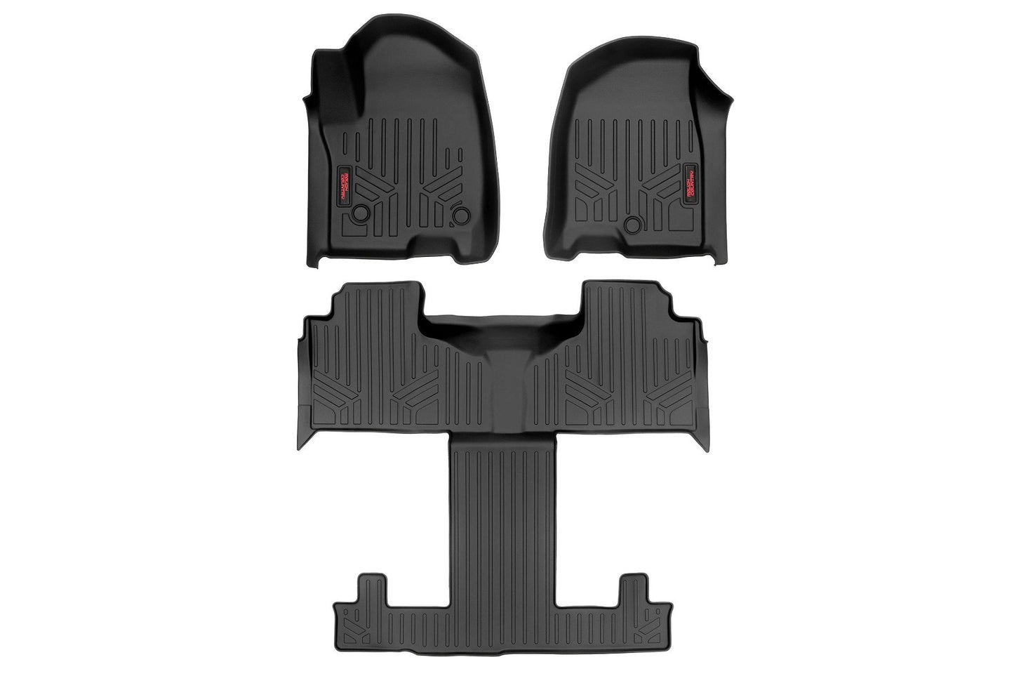Rough Country Floor Mats Front and Rear Bucket Set 21-Up Chevy/GMC Tahoe/Yukon Rough Country