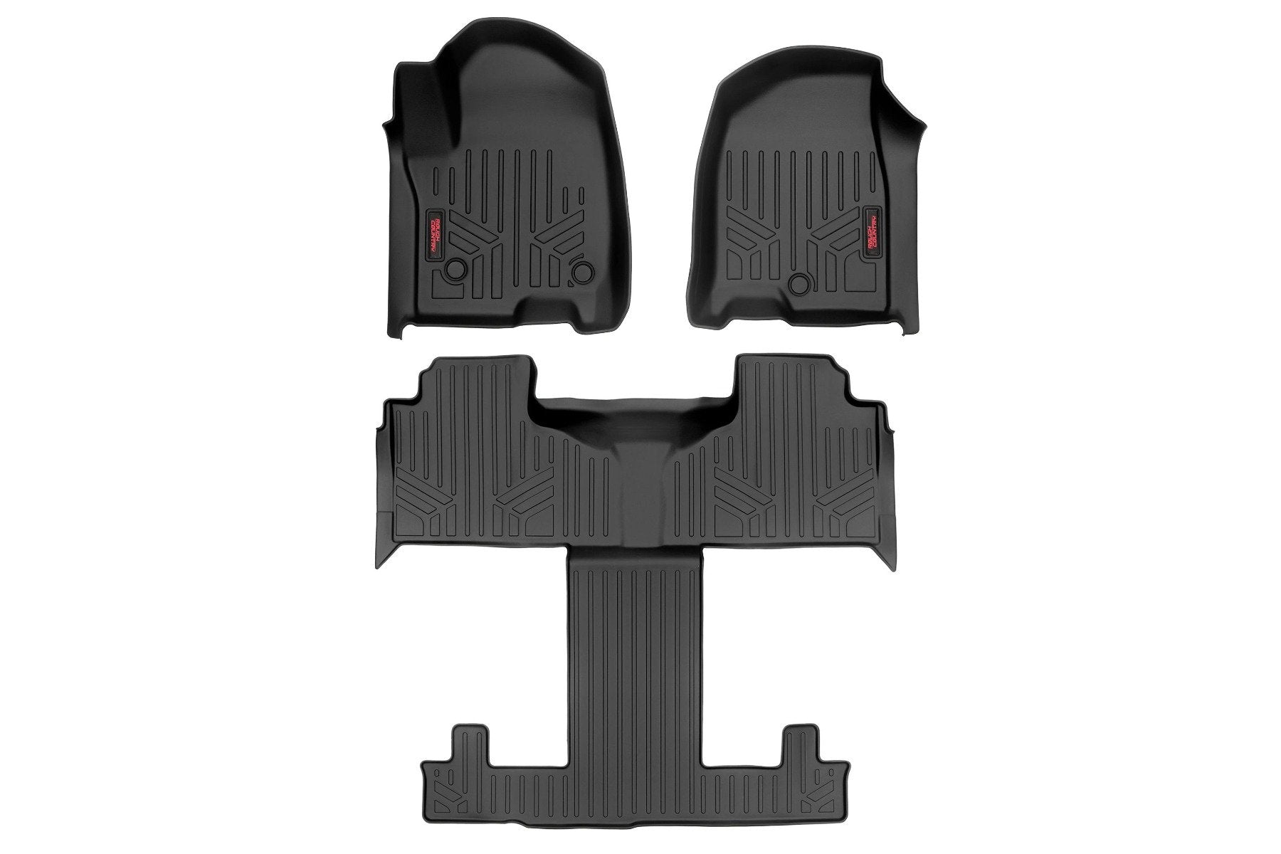 Rough Country Floor Mats Front and Rear Bucket Set 21-Up Chevy/GMC Tahoe/Yukon Rough Country