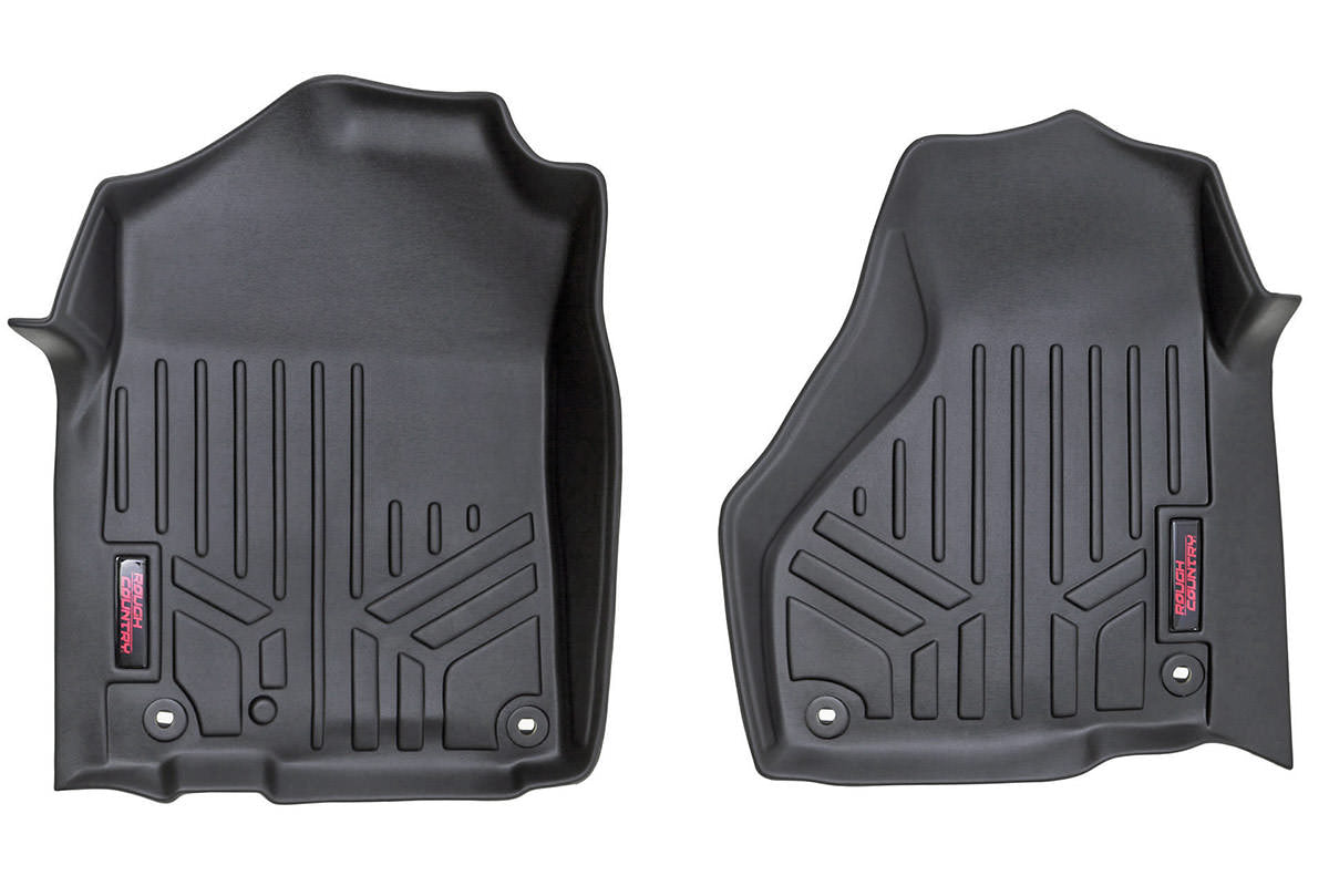 Rough Country Heavy Duty Floor Mats Front-12-18 Dodge RAM Regular/Quad Cab Rough Country