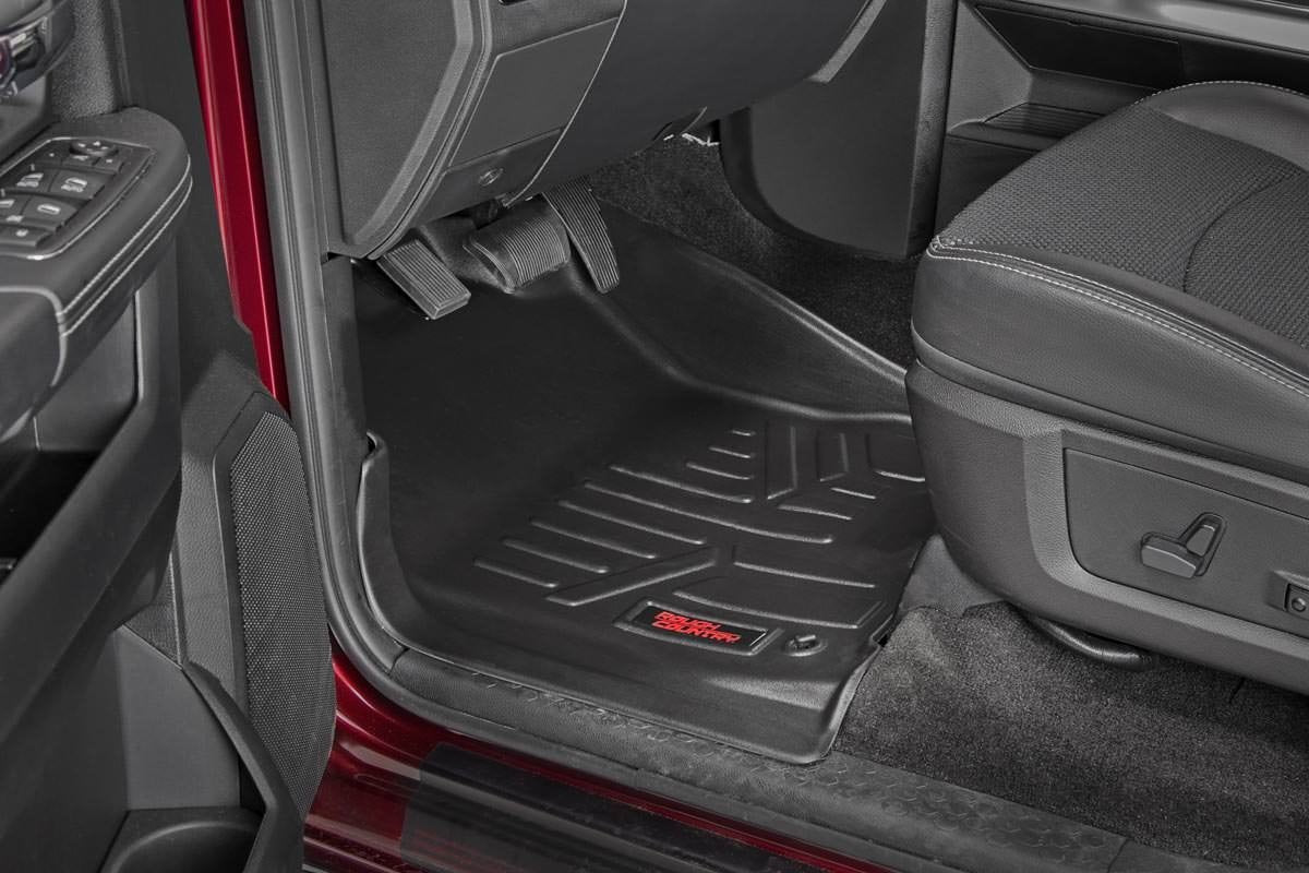 Heavy Duty Floor Mats Front/Rear-12-18 Dodge RAM Crew/Mega Cab Full Console Rough Country-2
