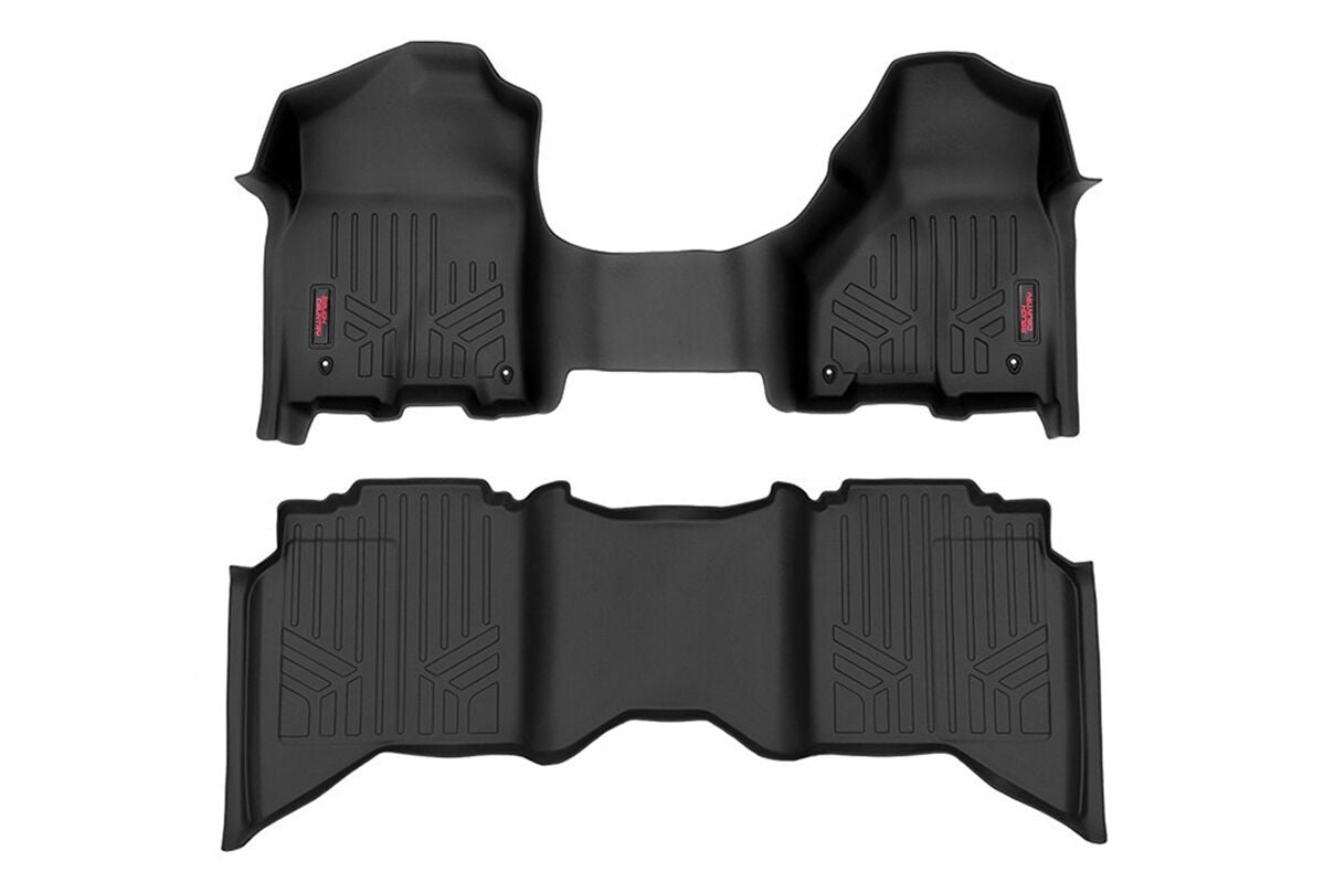 Rough Country Heavy Duty Floor Mats Front/Rear-12-18 Dodge RAM 1500 Crew/Mega Cab Rough Country
