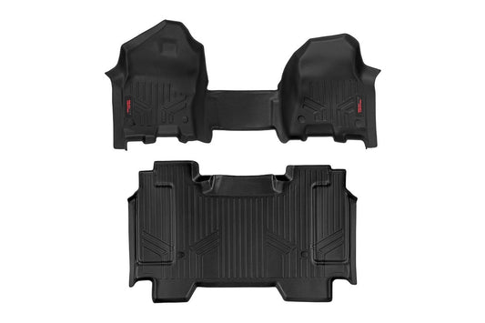 Rough Country Heavy Duty Floor Mats Front/Rear-19-20 RAM 1500 Crew Cab Half Console Rough Country