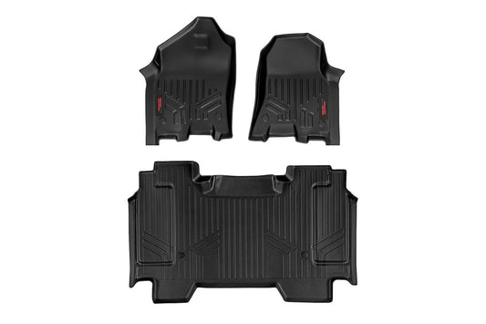 Rough Country Heavy Duty Floor Mats Front/Rear-19-20 RAM Crew Cab Full Console Rough Country