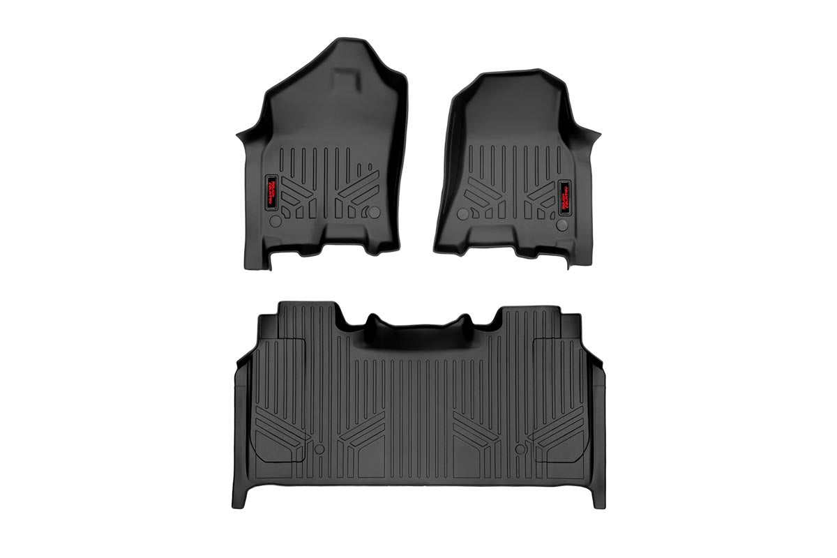 Rough Country Heavy Duty Floor Mats Front/Rear-19-20 RAM Crew Cab Full Console Rough Country