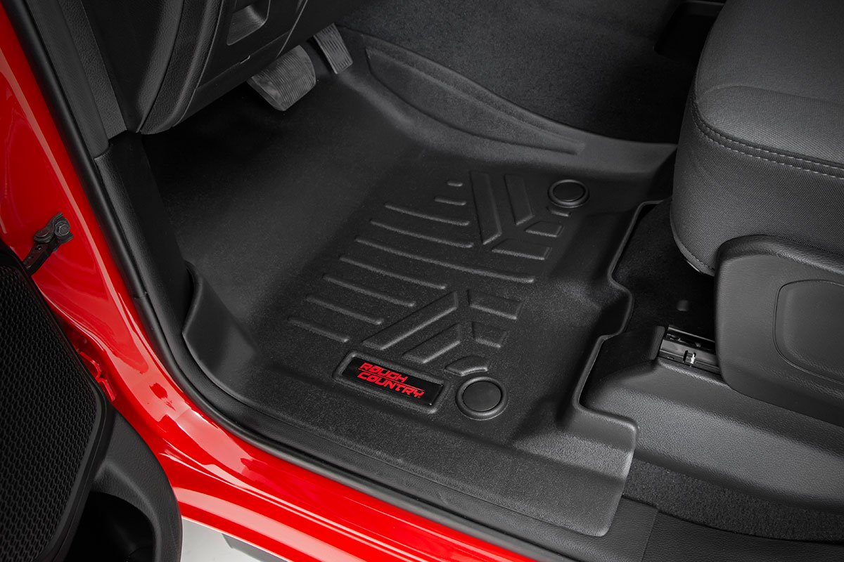 Heavy Duty Floor Mats Front/Rear-19-20 RAM 1500 Crew Cab Full Console w/Rear Under Seat Storage Rough Country-2