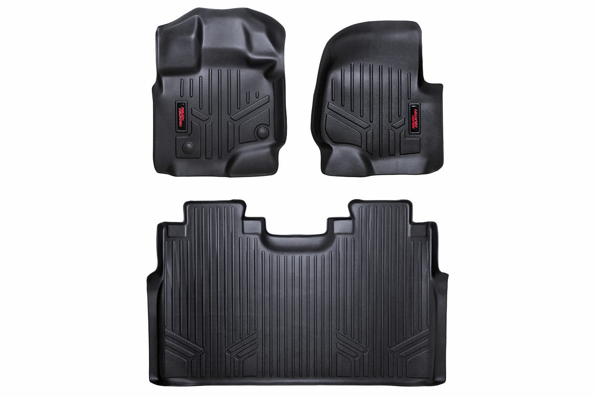 Rough Country Heavy Duty Floor Mats Front/Rear-15-Up Ford F-150 SuperCrew Cab Rough Country