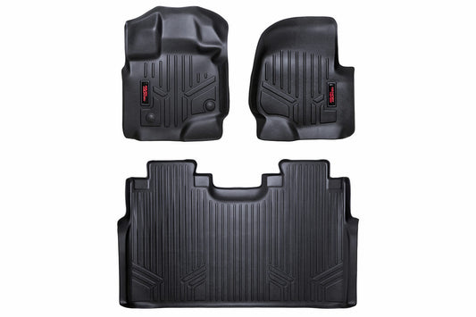 Rough Country Heavy Duty Floor Mats Front/Rear-15-Up Ford F-150 SuperCrew Cab Rough Country