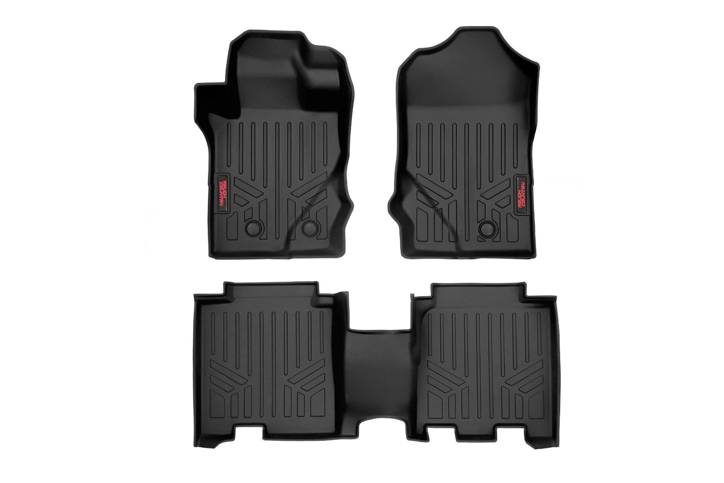 Rough Country Floor Mats Front and Rear Bucket Set 21-Up Ford Bronco 4-Door Rough Country