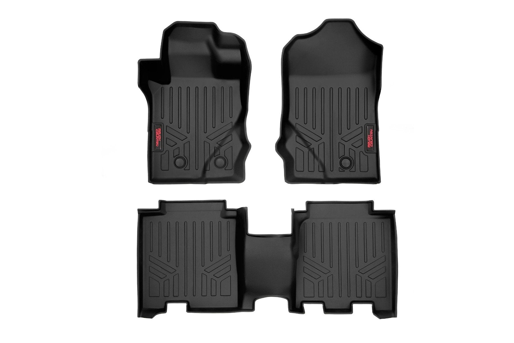 Rough Country Floor Mats Front and Rear Bucket Set 21-Up Ford Bronco 4-Door Rough Country