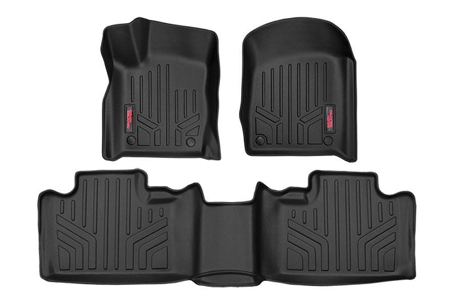 Rough Country Heavy Duty Floor Mats Front/Rear-13-20 Jeep Grand Cherokee WK2 Floormat Connector Rough Country