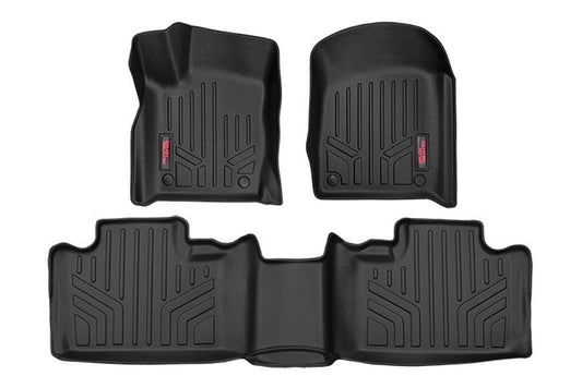 Rough Country Heavy Duty Floor Mats Front/Rear-13-20 Jeep Grand Cherokee WK2 Floormat Connector Rough Country
