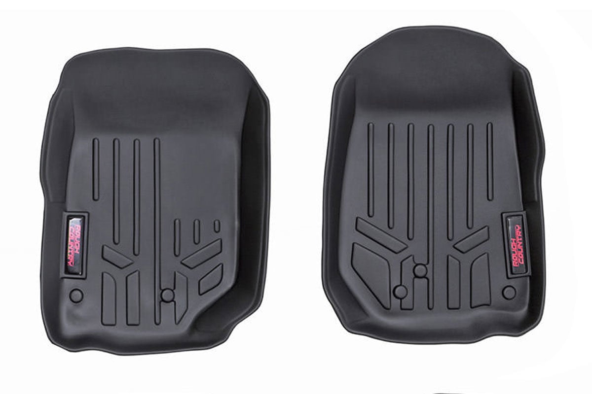 Rough Country Floor Mats Front 14-18 Jeep Wrangler JK 4WD Rough Country