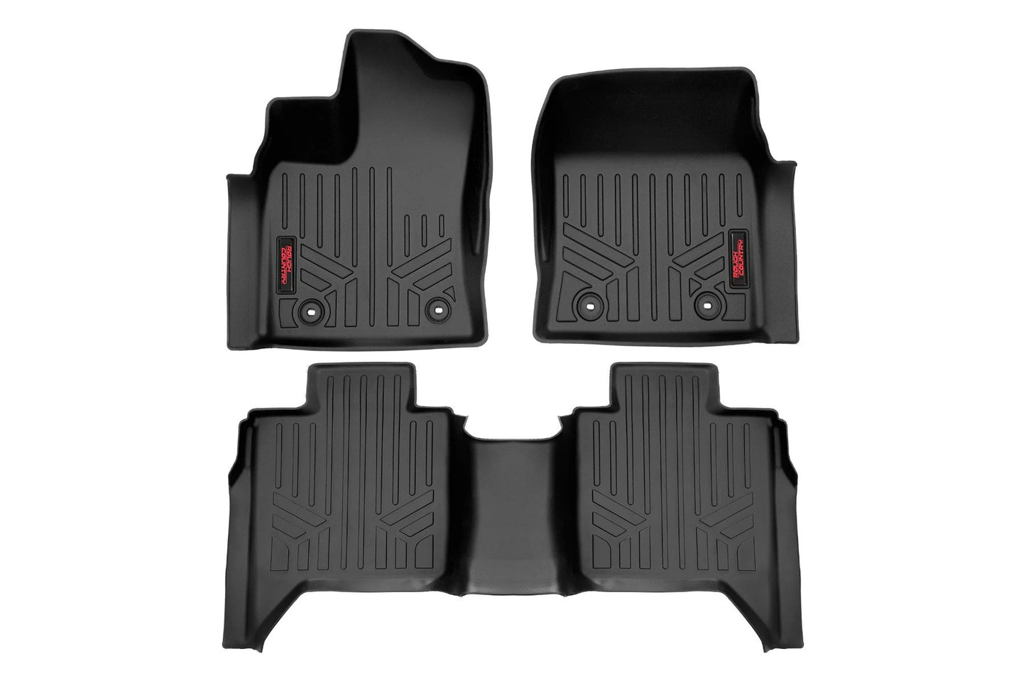 Rough Country Floor Mats Front Row  and Rear Row CrewMax Toyota Tundra 2WD/4WD (22-23) Rough Country