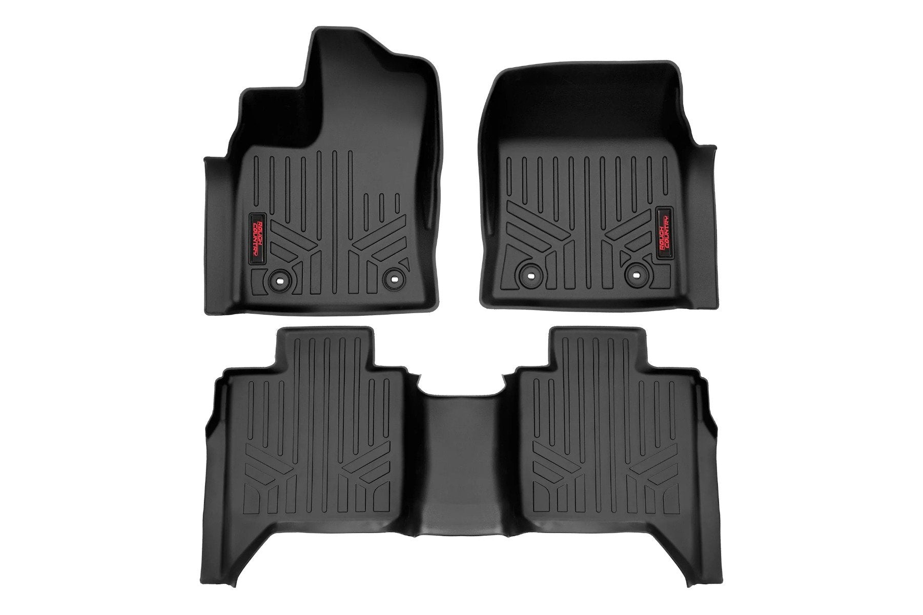 Rough Country Floor Mats Front Row  and Rear Row CrewMax Toyota Tundra 2WD/4WD (22-23) Rough Country