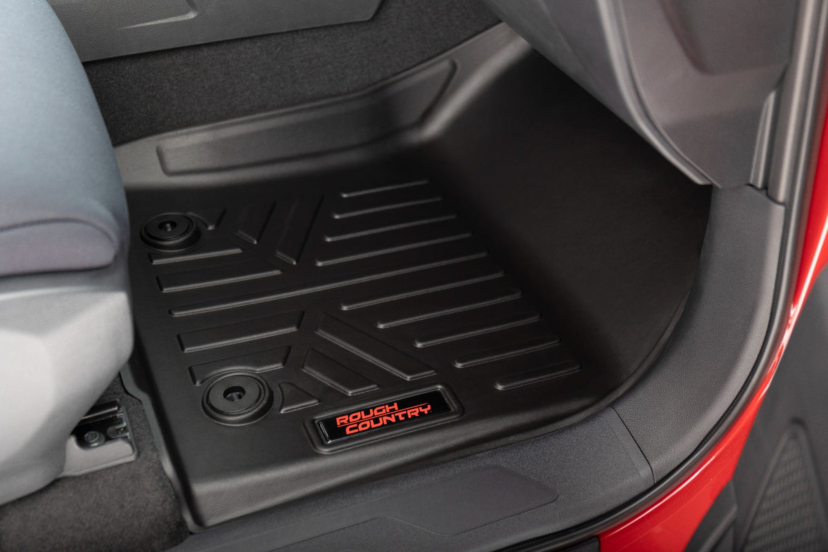 Floor Mats Front Row and Rear Row CrewMax Toyota Tundra 2WD/4WD (22-23) Rough Country-3