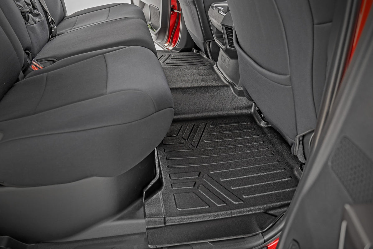 Floor Mats Front Row and Rear Row CrewMax Toyota Tundra 2WD/4WD (22-23) Rough Country-4