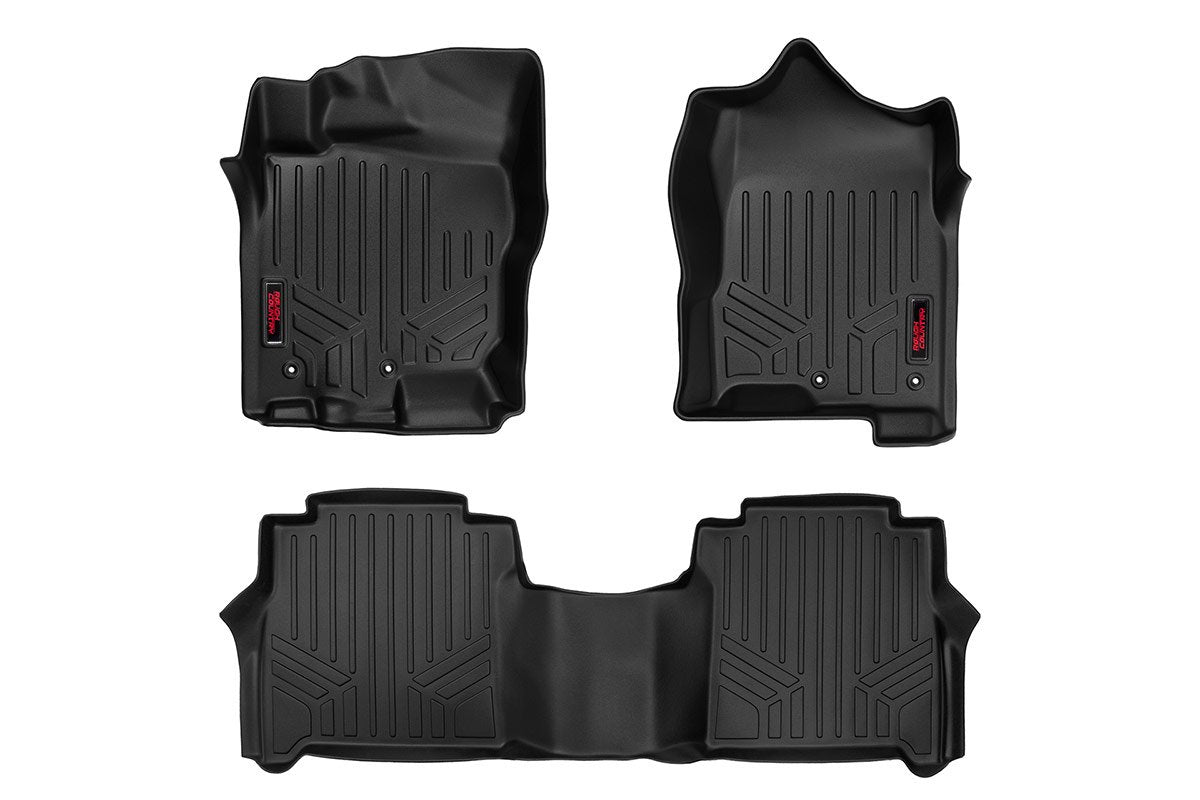 Rough Country Heavy Duty Floor Mats Front/Rear-08-20 Nissan Frontier Crew Cab Rough Country