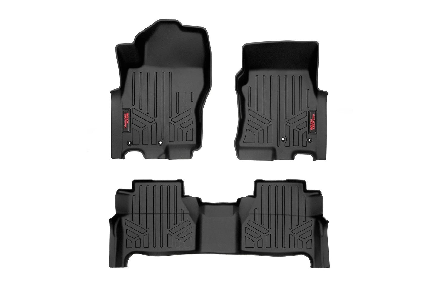 Rough Country Floor Mats Front Rear and Rear Row Crew Cab Nissan Frontier 2WD/4WD (22-23) Rough Country