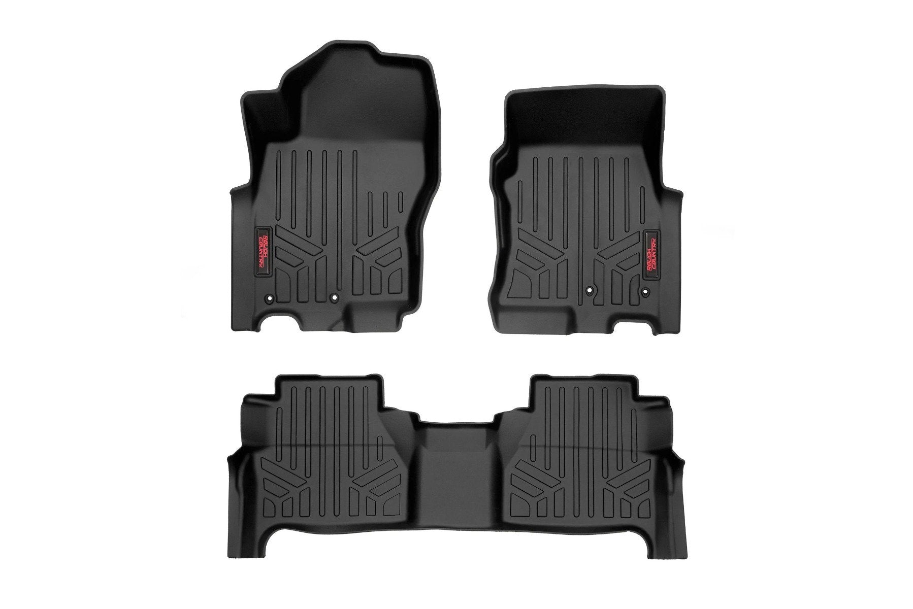 Rough Country Floor Mats Front Rear and Rear Row Crew Cab Nissan Frontier 2WD/4WD (22-23) Rough Country