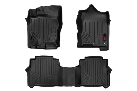 Floor Mats FR & RR Crew Cab Nissan Titan (17-24)/Titan XD (16-24) Rough Country