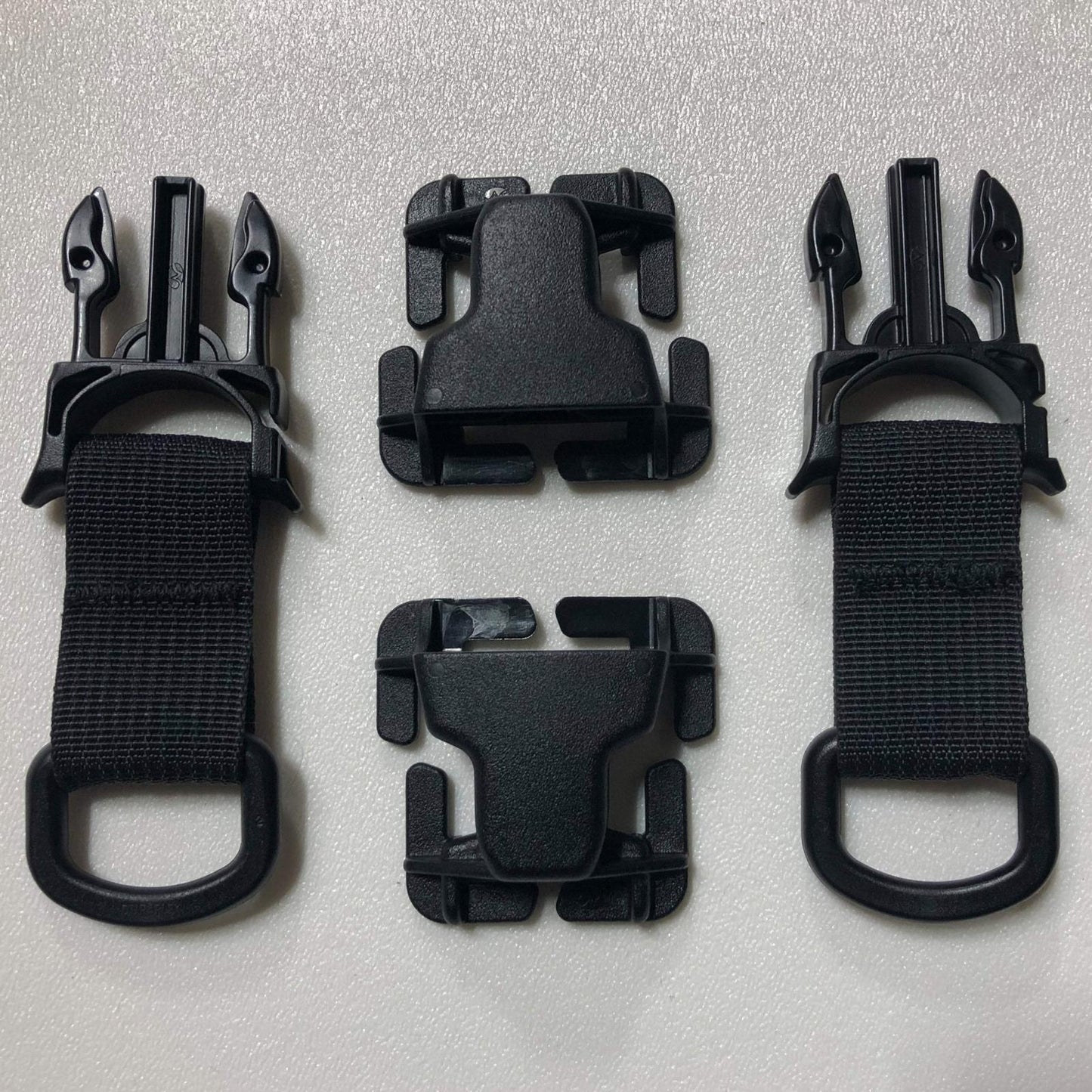 PALS/MOLLE D-Ring Acetal Every Which Way Quick Side Release Buckle Kit Pair Black Bartact