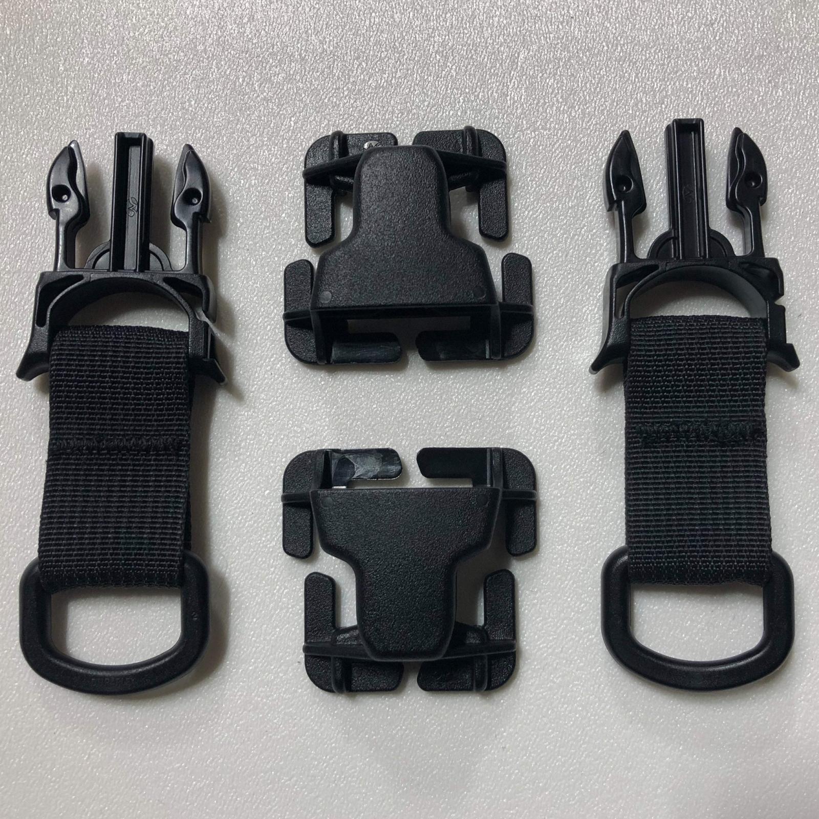 PALS/MOLLE D-Ring Acetal Every Which Way Quick Side Release Buckle Kit Pair Black Bartact