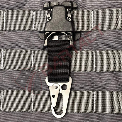 PALS/MOLLE Black Powdercoated Steel HK Hook w/ Every Which Way Quick Side Release Buckle Kit (Pair of 2) Bartact-1