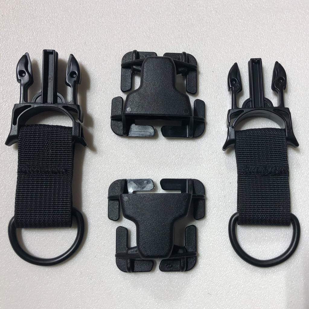 PALS/MOLLE Powdercoated Steel D-Ring w/ Every Which Way Quick Side Release Buckle Kit (Pair of 2) Bartact