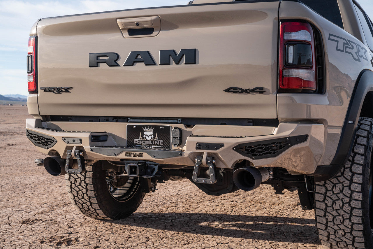 Freedom Rear Bumper For 2021-2024 Ram 1500 TRX Sensor Cutouts Dual exhaust Bodyguard Bumpers-1