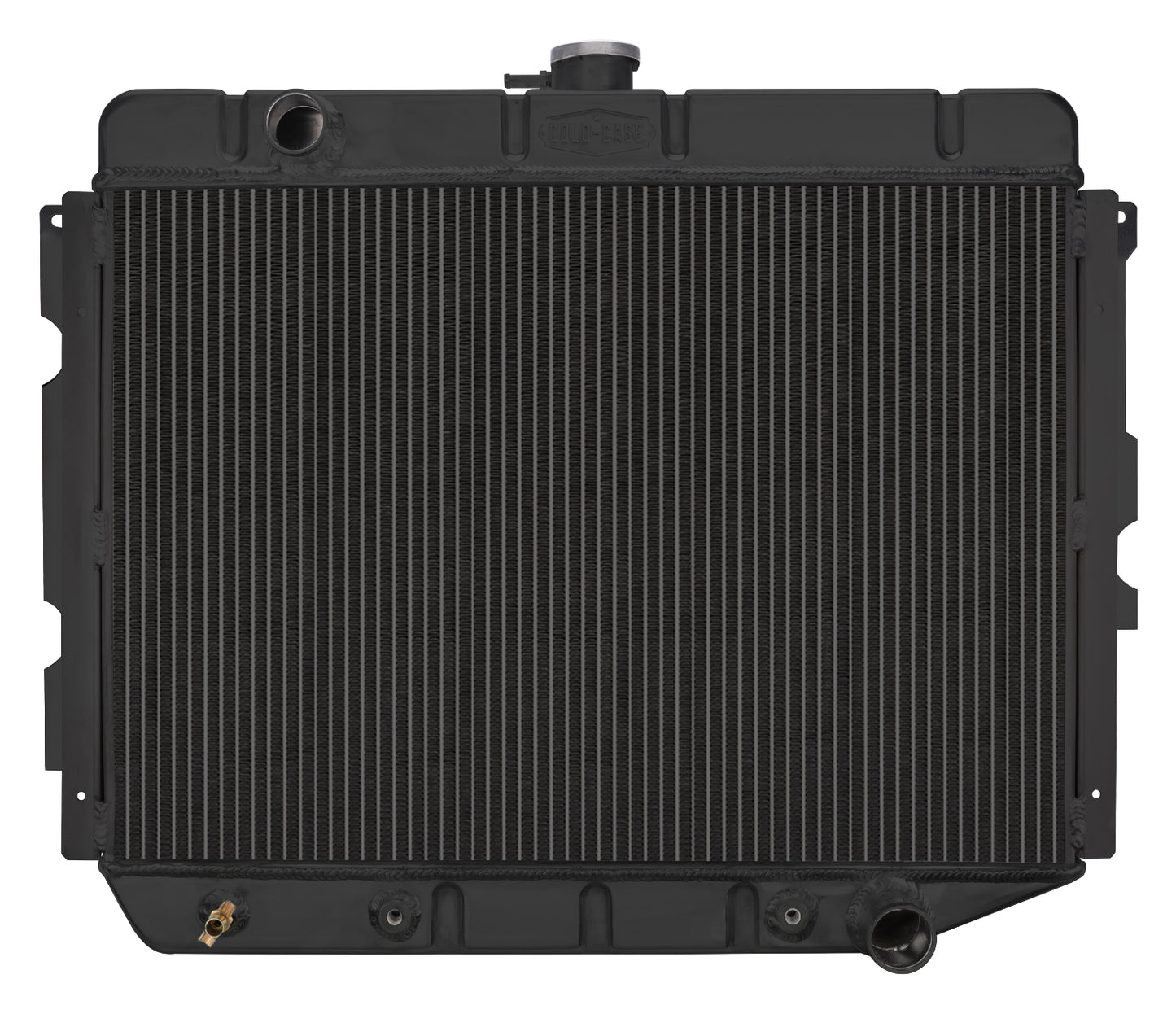 Cold Case Radiators 66-74 A,B,C, E Body With AC Automatic 17 x 26 Inch Aluminum Performance Radiator Black Night Rider Series Cold Case Radiators