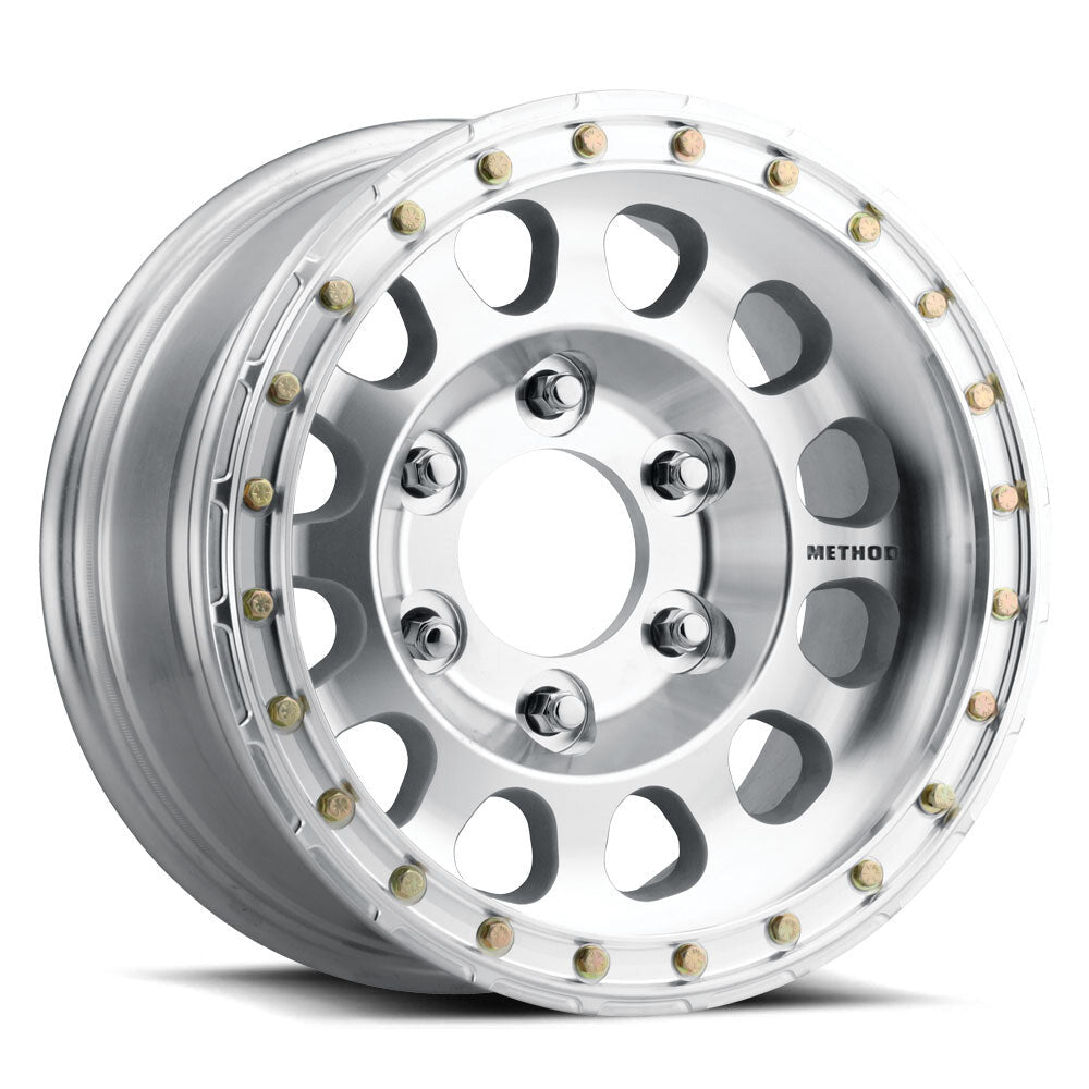 MR103 Beadlock, 15x8, -24mm Offset, 6x5.5, 108mm Centerbore, Machined Raw, Drilled, w/ BH-H24100, Method Race Wheels
