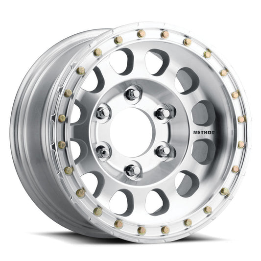 MR103 Beadlock, 15x8, -24mm Offset, 6x5.5, 108mm Centerbore, Machined Raw, Drilled, w/ BH-H24100, Method Race Wheels