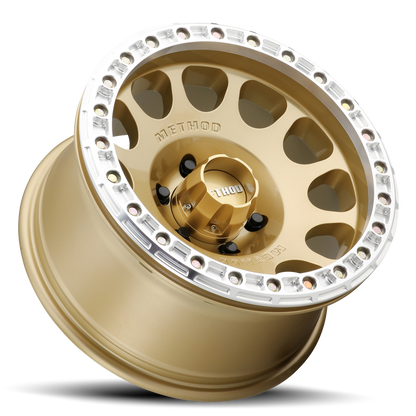 Aluminum 17x9 Beadlock MR105 Gold GD Method Race Wheels-4