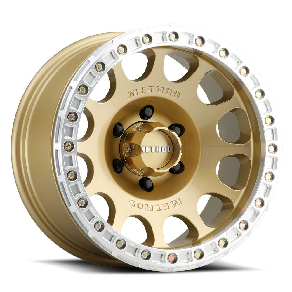 Aluminum 17x9 Beadlock MR105 Gold GD Method Race Wheels