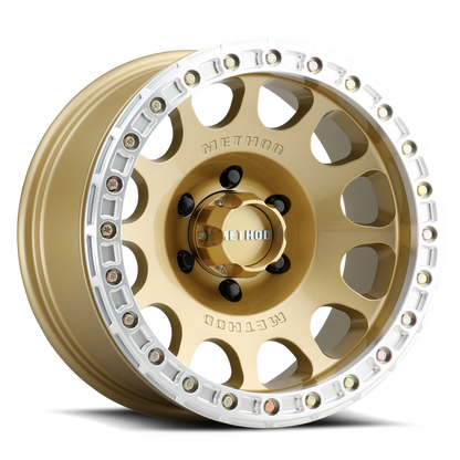 Aluminum 17x9 Beadlock MR105 Gold GD Method Race Wheels
