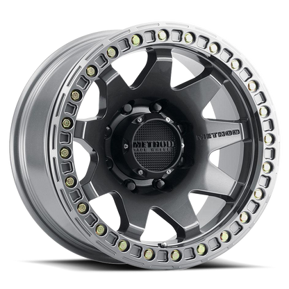 Aluminum 17x9 MR108 Gloss Titanium GY Method Race Wheels