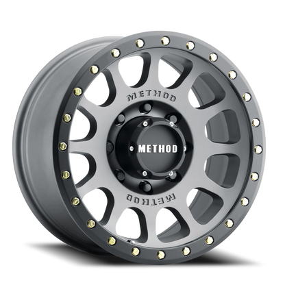 Aluminum 18x9 NV MR305 Titanium TT Matte Black Lip Method Race Wheels