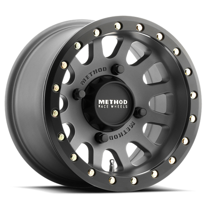 Aluminum 15x6 MR401 Beadlock UTV Titanium GY Matte Black Ring Method Race Wheels