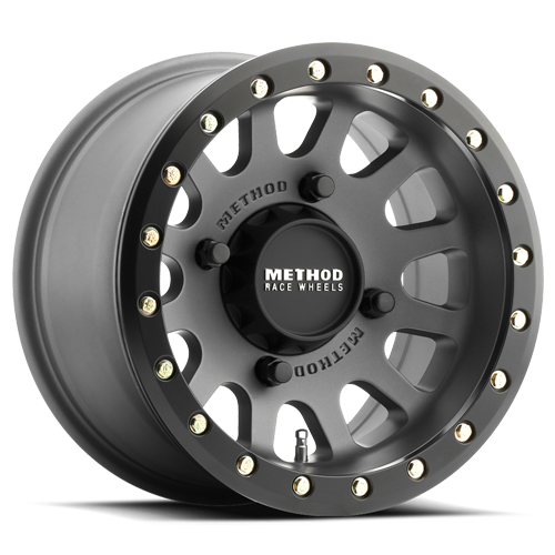 Aluminum 15x7 MR401 Beadlock UTV Titanium GY Matte Black Ring Method Race Wheels-2