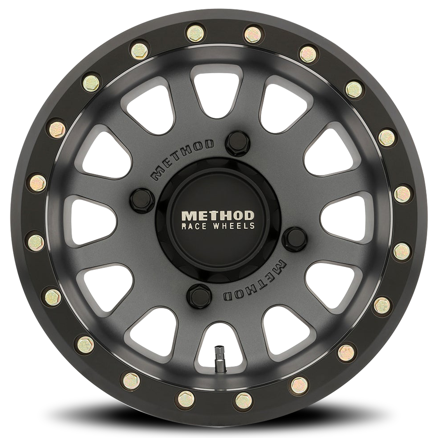 Aluminum 15x7 MR401 Beadlock UTV Titanium GY Matte Black Ring Method Race Wheels-1
