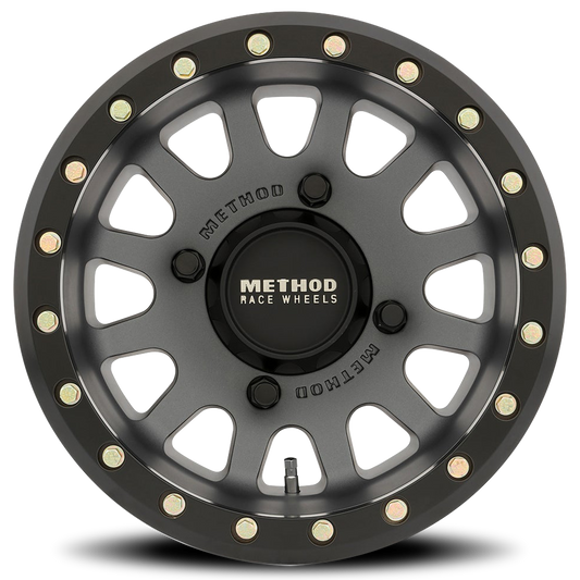 Aluminum 15x7 MR401 Beadlock UTV Titanium GY Matte Black Ring Method Race Wheels-1