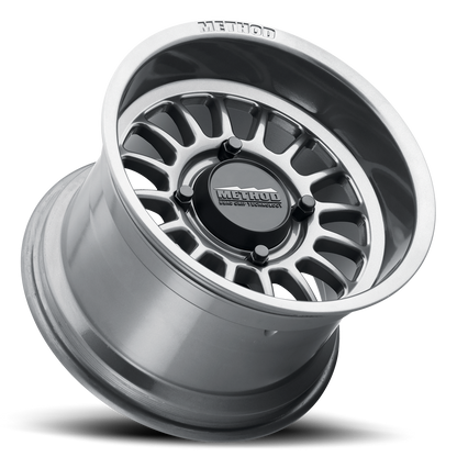 Aluminum 14x7 MR411 Bead Grip UTV Bolt Pattern 4 On 156 Offset 13 Lip Size 1.73 Gloss Titanium SL Method Race Wheels-1