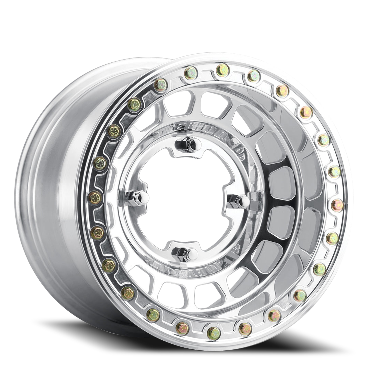 Aluminum 15x10 MR413 Beadlock UTV Polished Method Race Wheels-6