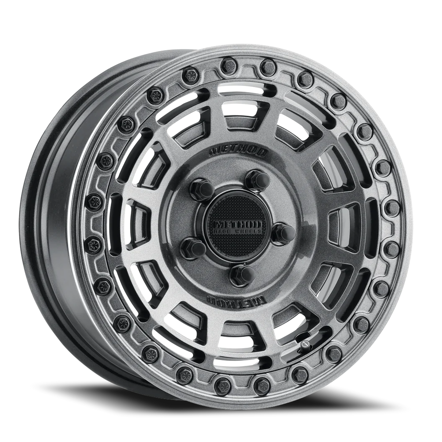 Aluminum 15x10 MR415 Beadlock UTV Graphite GY Gloss Graphite Ring Method Race Wheels-6