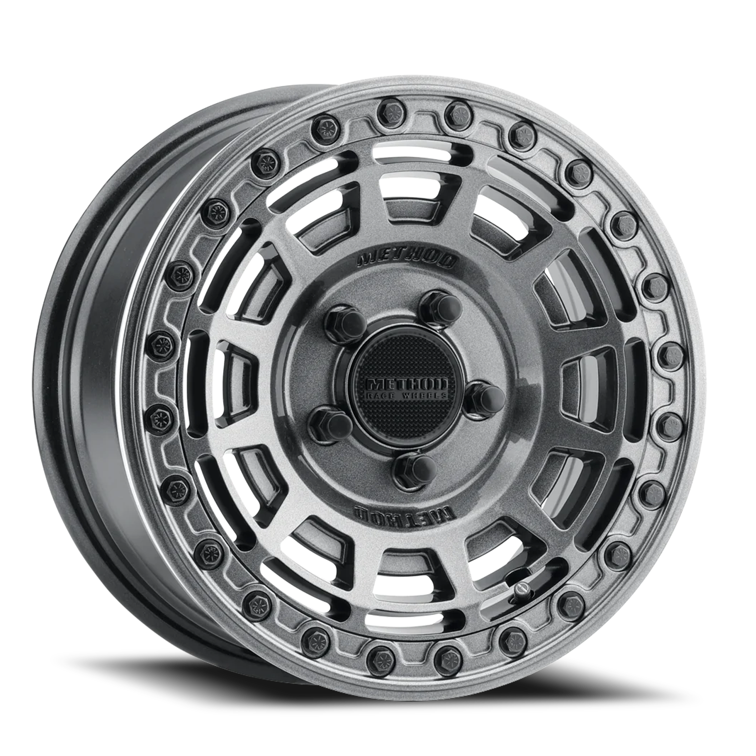 Aluminum 15x10 MR415 Beadlock UTV Graphite GY Gloss Graphite Ring Method Race Wheels-6