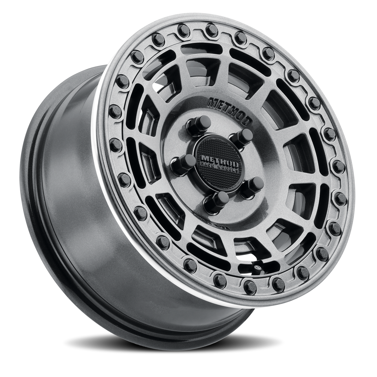 Aluminum 15x10 MR415 Beadlock UTV Graphite GY Gloss Graphite Ring Method Race Wheels-7