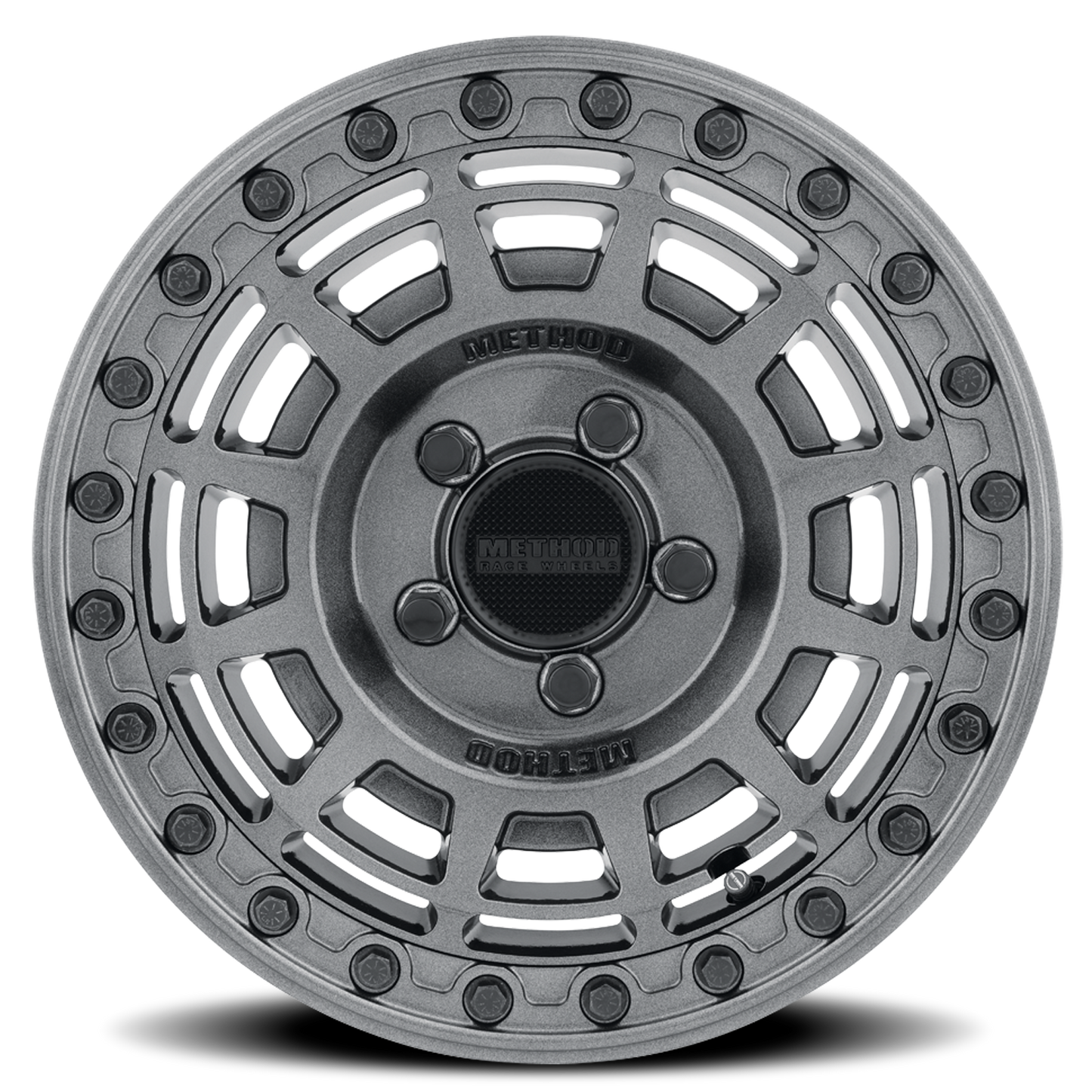 Aluminum 15x10 MR415 Beadlock UTV Graphite GY Gloss Graphite Ring Method Race Wheels-8