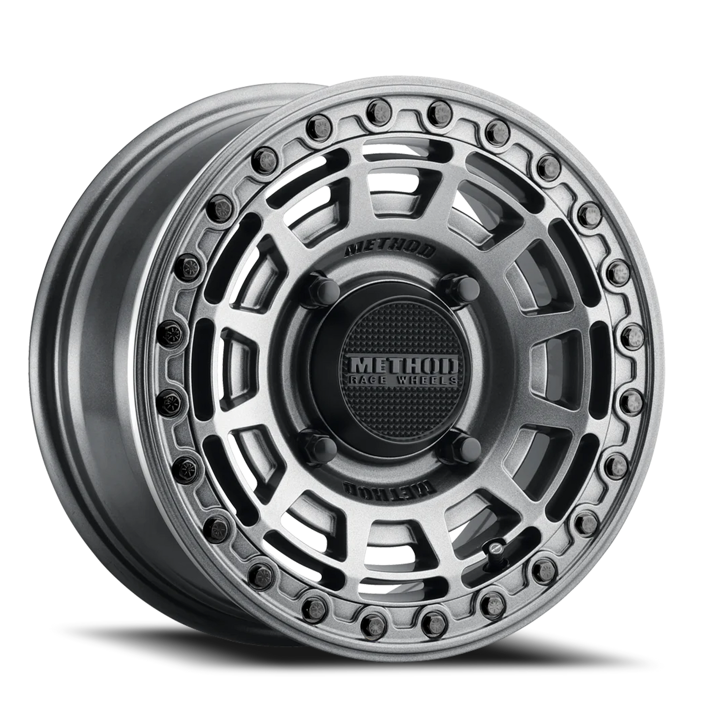 Aluminum 15x10 MR415 Beadlock UTV Graphite GY Gloss Graphite Ring Method Race Wheels-3