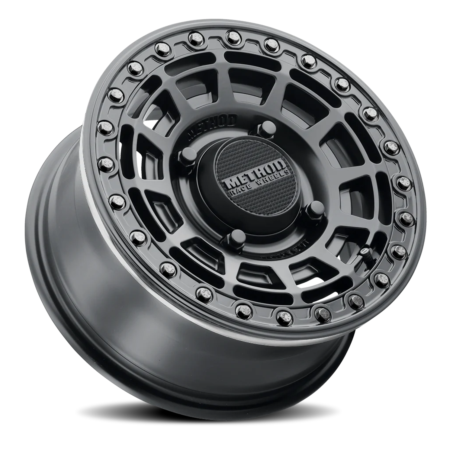 Aluminum 15x10 MR415 Beadlock UTV Matte Black MB Gloss Black Ring Method Race Wheels-1